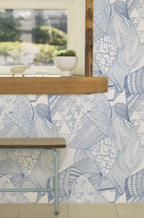 Topo Azul, handmade designed wallpaper on Designer Page