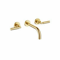 TARA Wall-mounted basin mixer without pop-up waste - Brushed Durabrass ...